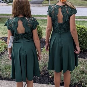 Pretty green embroidered girls dress size 8 and 10 available